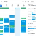 Google Calendar will break down how much of your work is spent in meetings